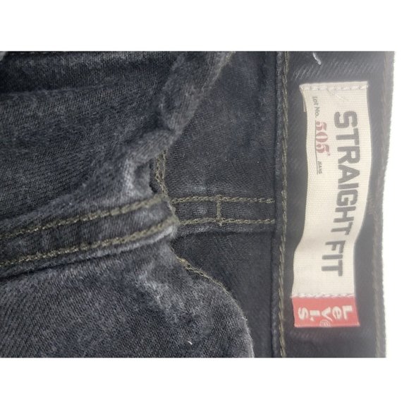 Levis 505 Jeans Black Denim Straight Leg Size 42X32 Men's - Picture 9 of 9
